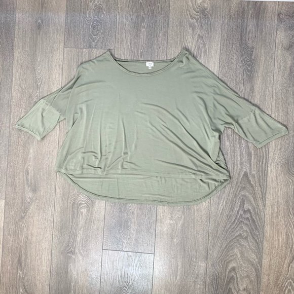 Aritzia Wilfred Cropped T-shirt Army Green Size XS - Picture 4 of 11